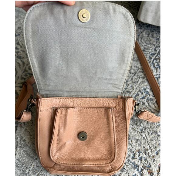 Small Day & Mood "Tribal-Like" Embossed Leather Crossbody Saddle Bag - Picture 7 of 12